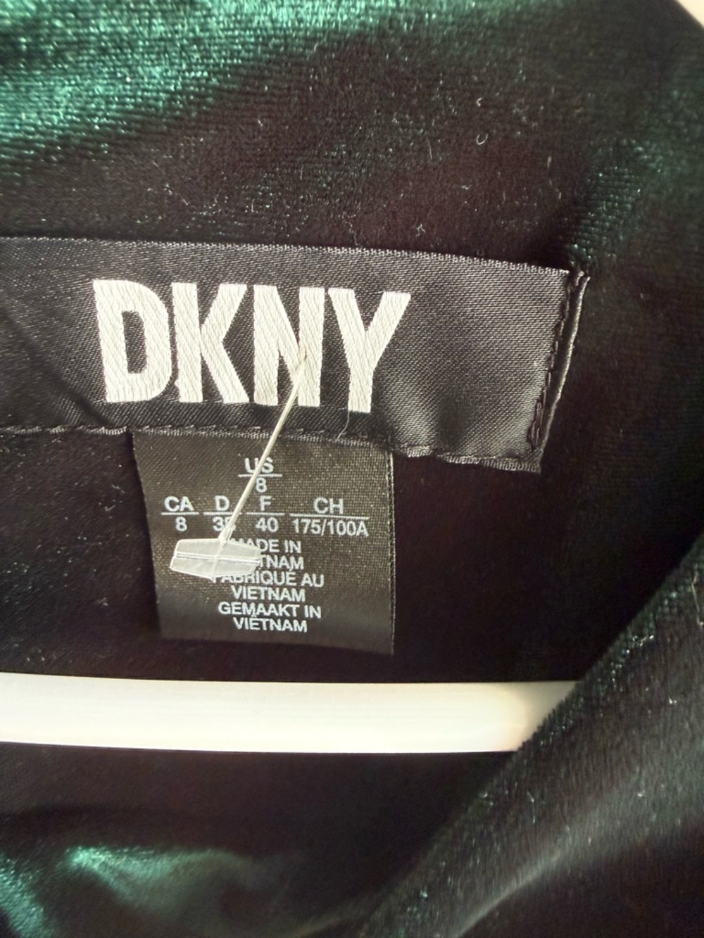 DKNY women's green velvet wrap midi dress Size 8 - Picture 9 of 12